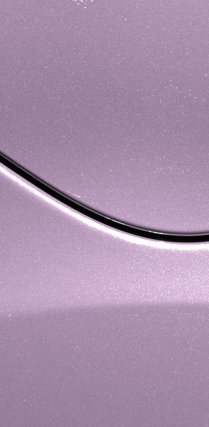 Smooth curves of bright yellow metal car body. Abstract - steel post envelope.