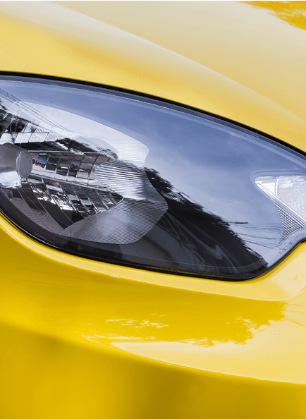 Closeup point on Headlight lamp car.